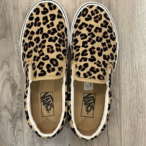 Vans leopard print slip ons